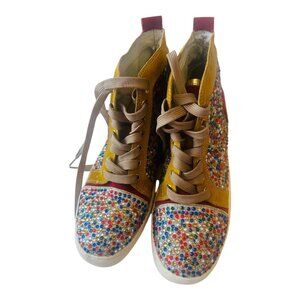 CHRISTIAN LOUBOUTIN BIP BIP WOMAN ORLATO FLAT GLITTER SNEAKERS Size: EU 40, US 9